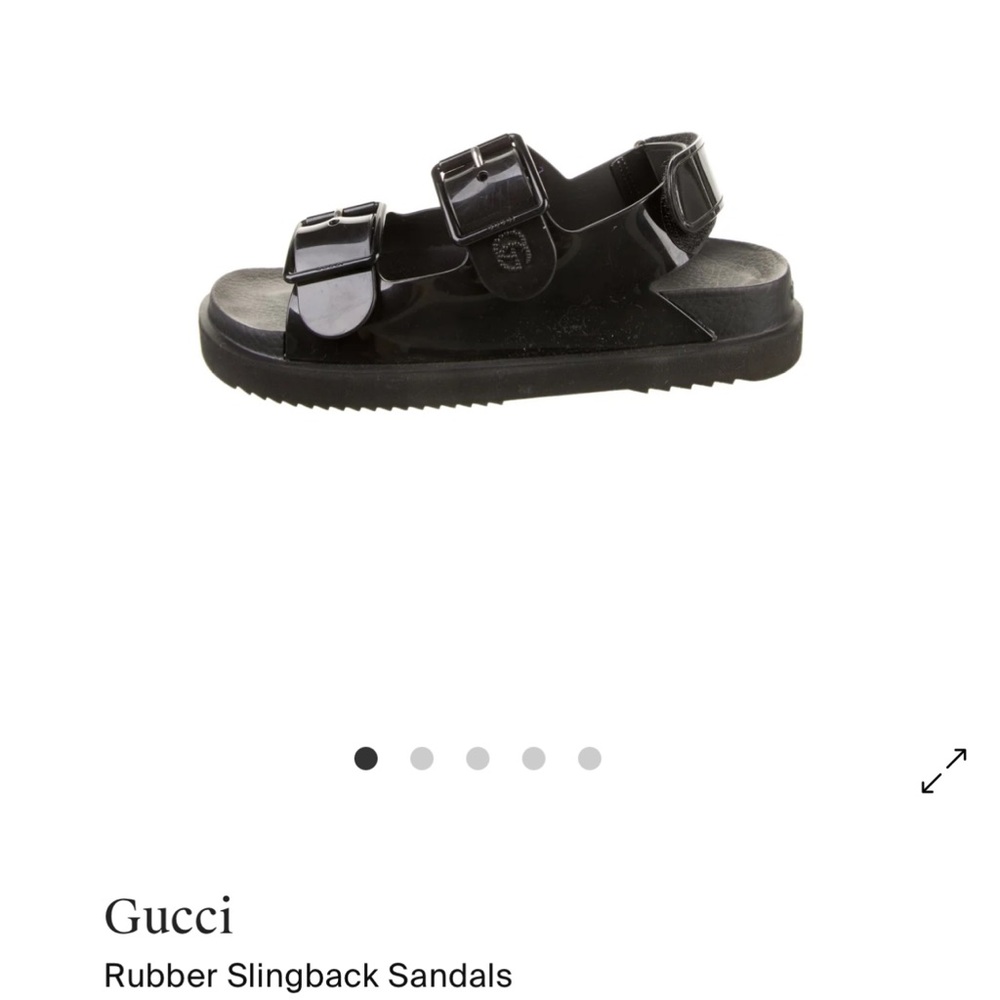 Gucci Glossy rubber Black Slingback Sandals